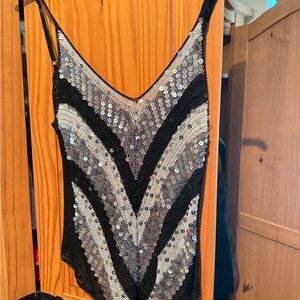 Sequin Chevron Pattern Tank Top